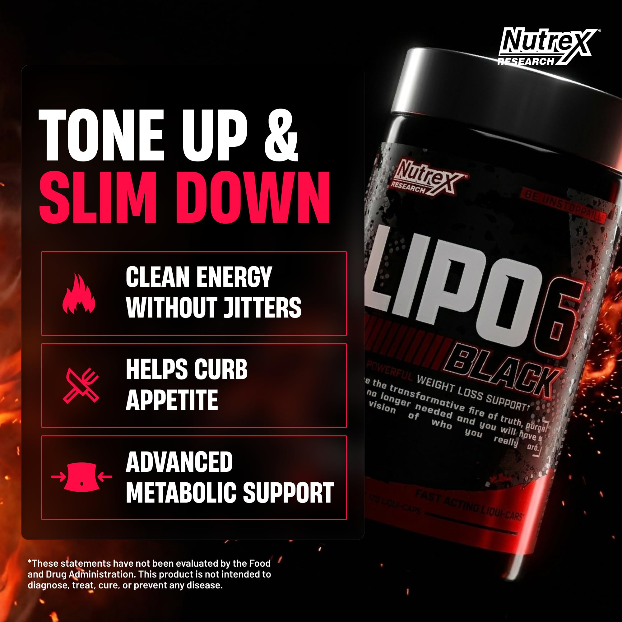 Nutrex Research Lipo-6 Black detalle de cápsula líquida y textura rápida absorción