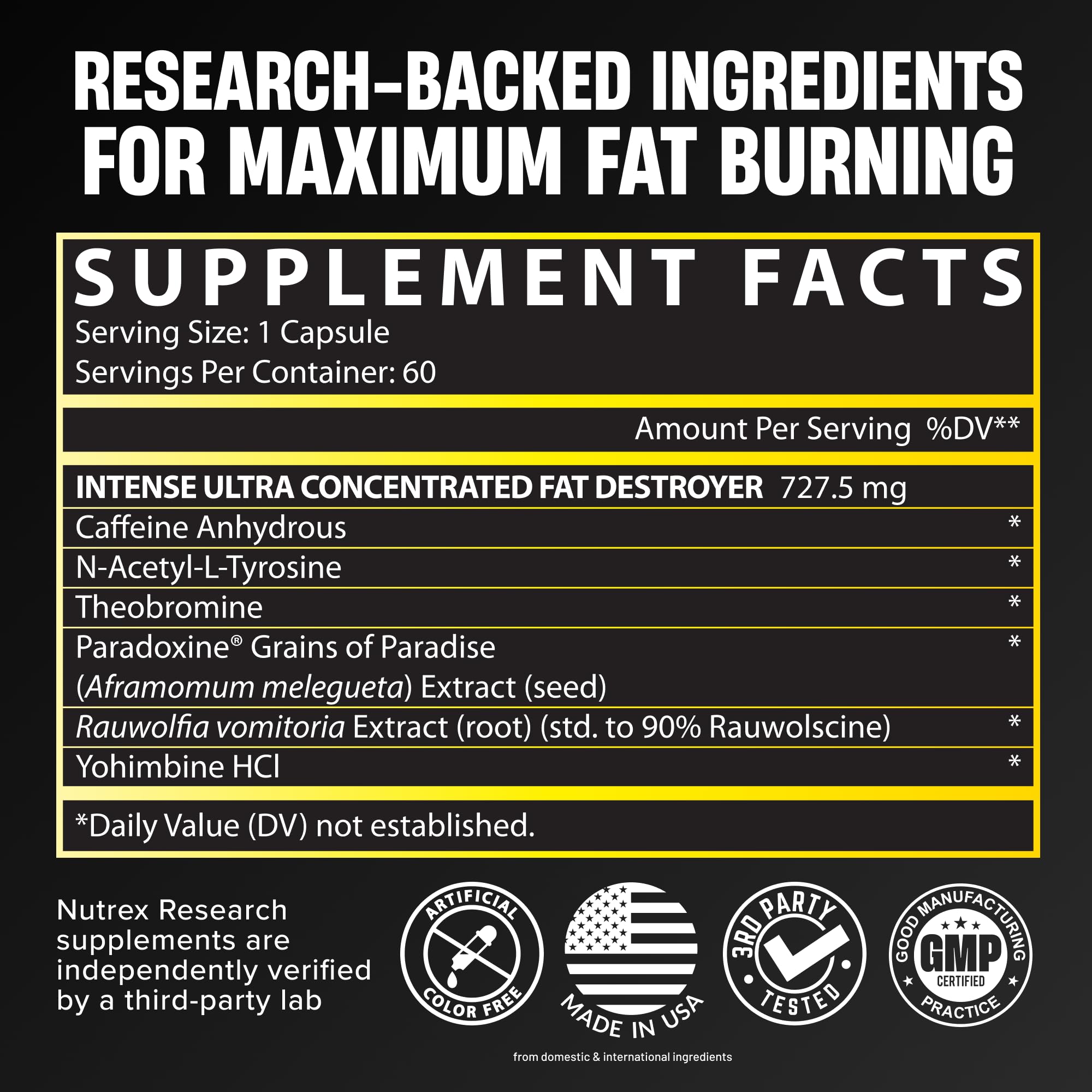 Nutrex Research primer plano de cápsula mostrando textura y concentración efectiva