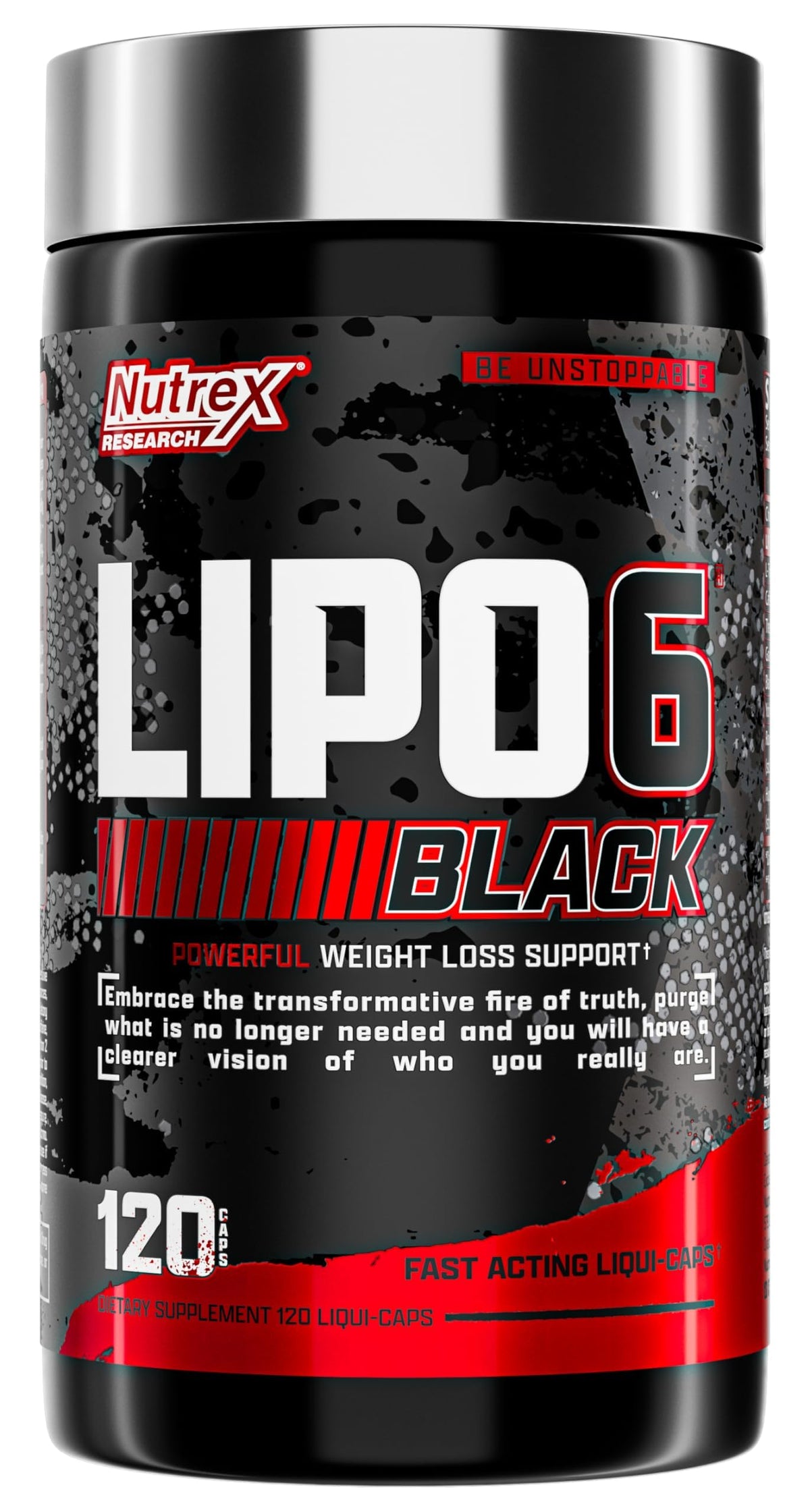Nutrex Research Lipo-6 Black vista frontal para identificar el envase