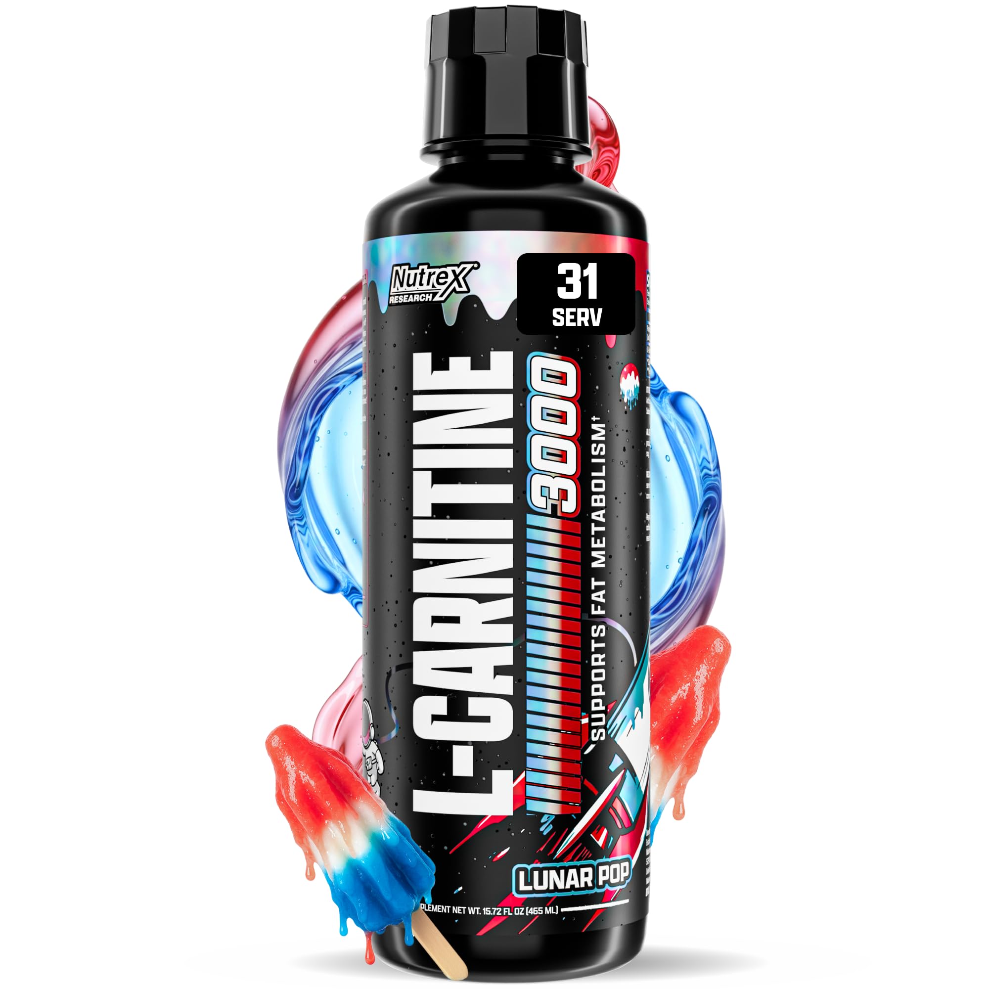Nutrex Research botella frontal mostrando diseño y beneficio de dosificación precisa