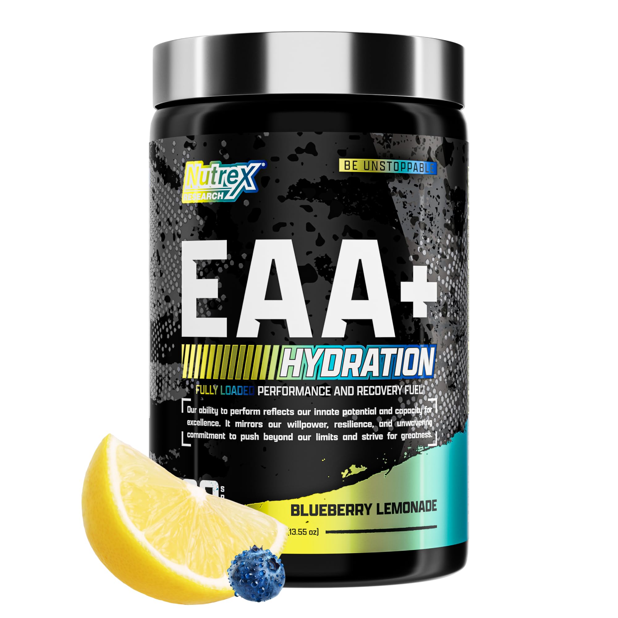 Nutrex Research envase frontal mostrando sabor Blueberry Lemonade y beneficios