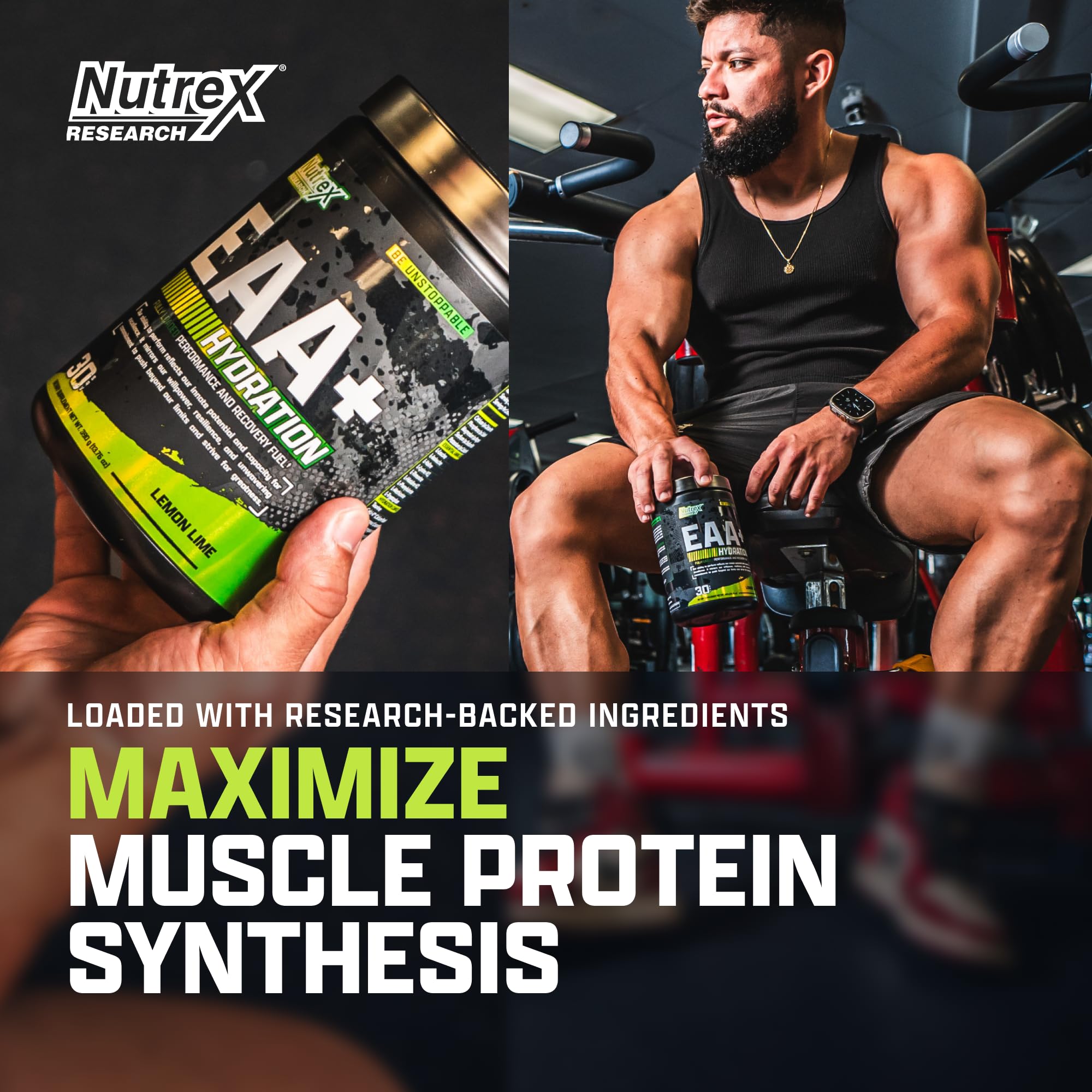 Nutrex Research vaso preparado limón-lima rehidratación instantánea durante entrenamiento