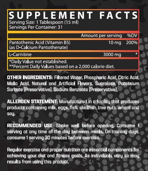 Nutrex Research L Carnitine textura líquida primer plano para rápida absorción