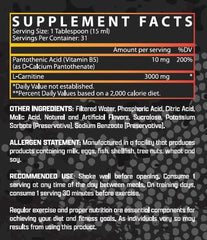 Nutrex Research L Carnitine textura líquida primer plano para rápida absorción