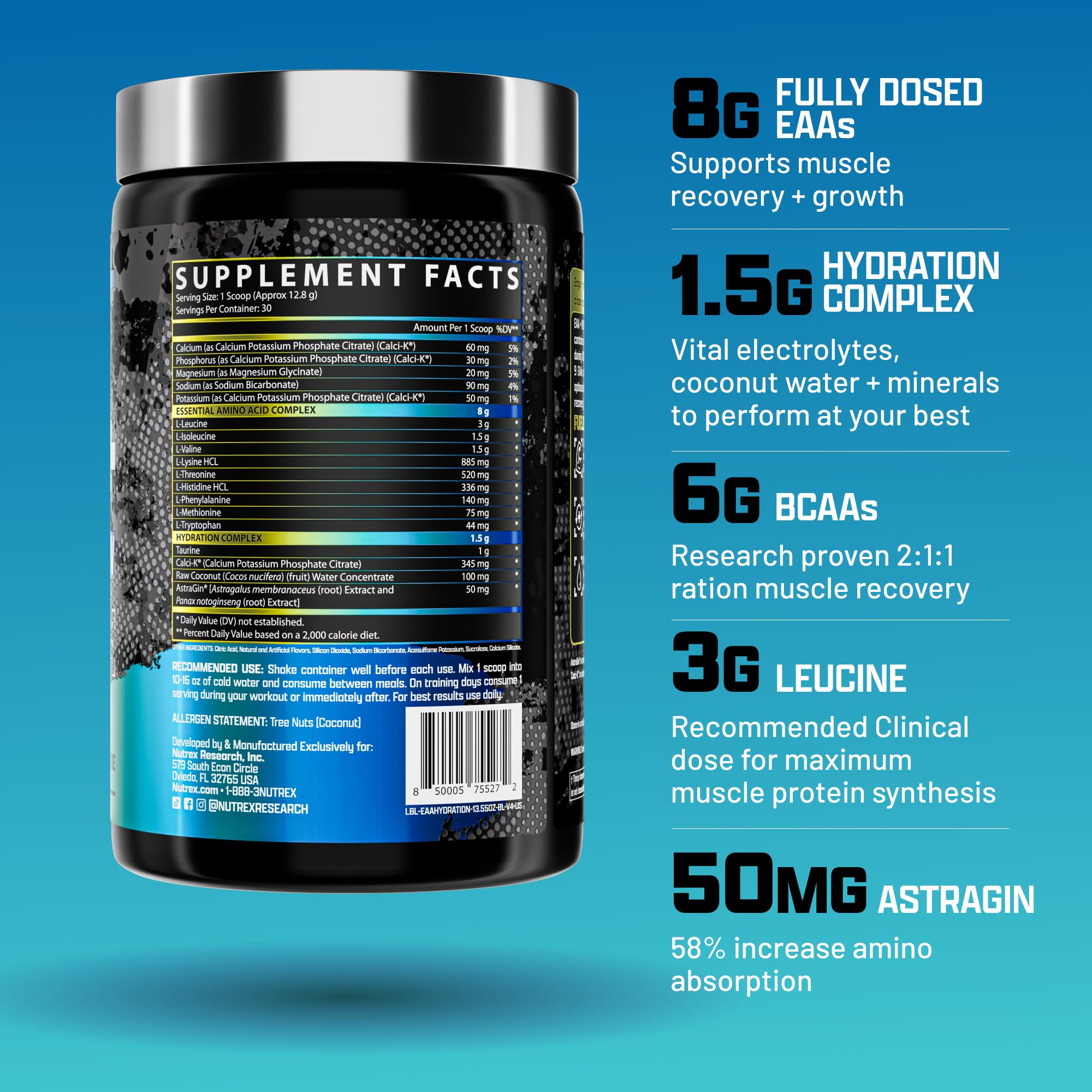 Nutrex Research polvo en cuchara con textura fina para disolución rápida