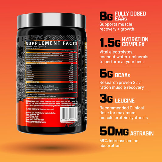 Nutrex Research polvo naranja muestra textura fina y fácil disolución