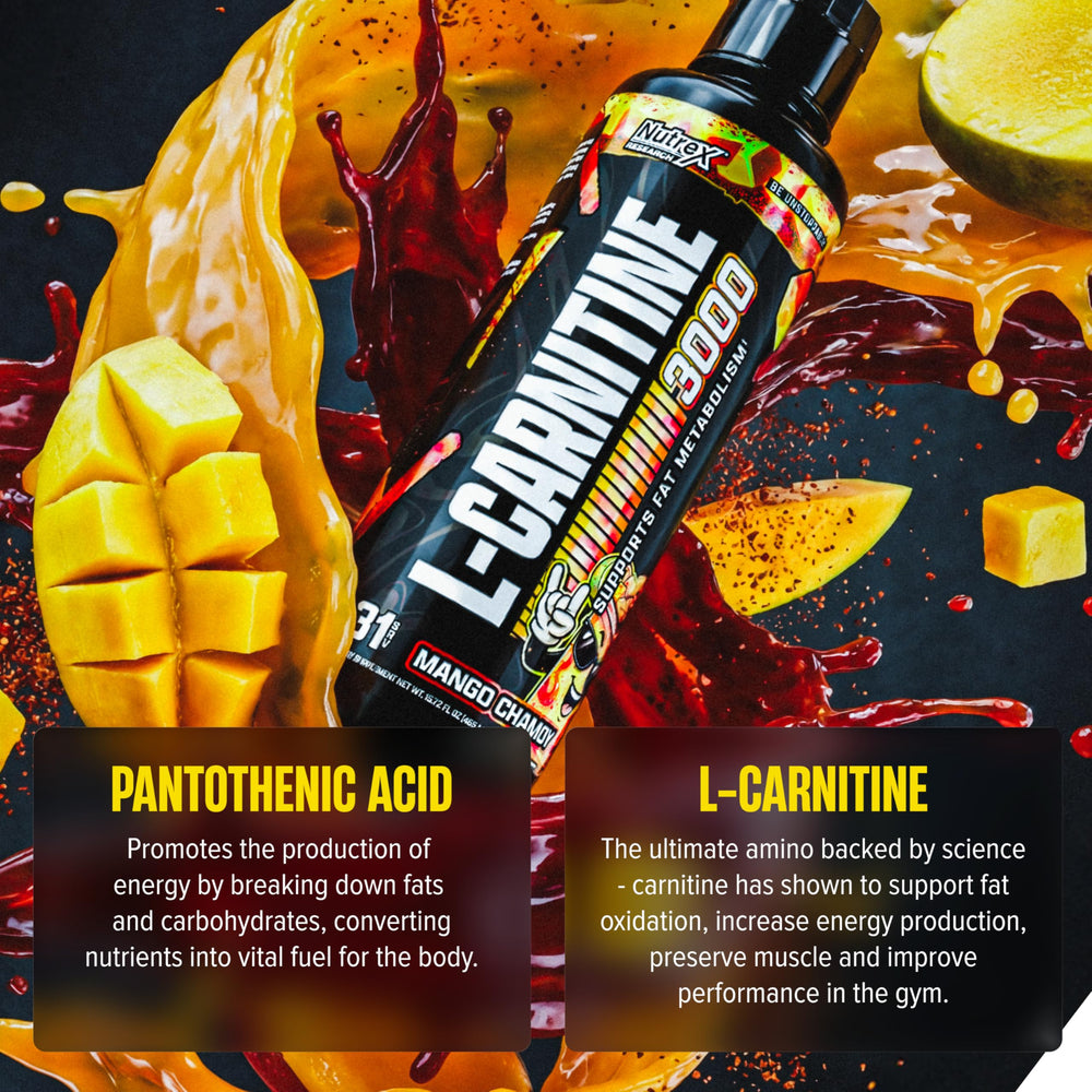 Nutrex Research vaso con sabor mango chamoy ofreciendo mejor palatabilidad