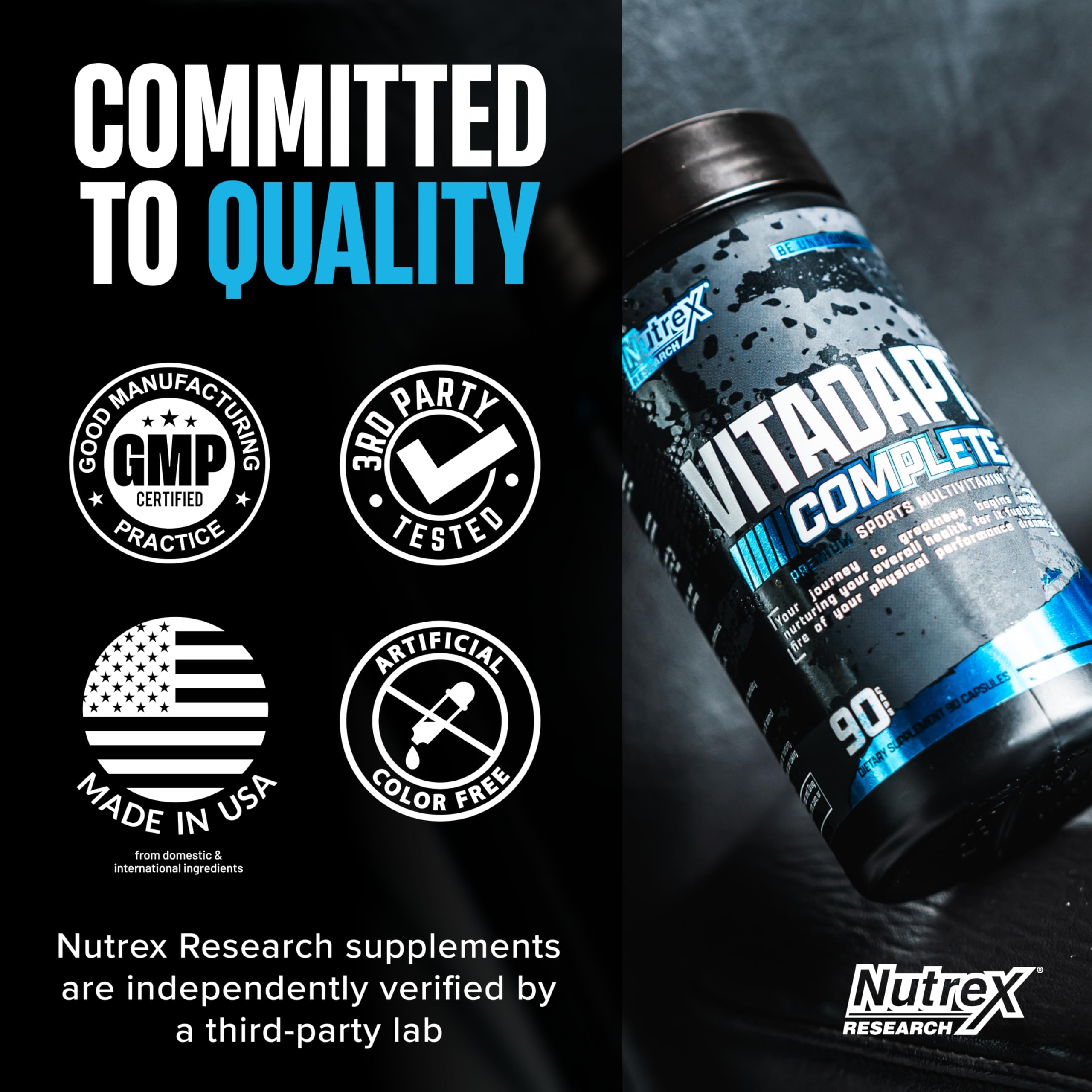 Nutrex Vitadapt en gimnasio, imagen de productividad y recuperación