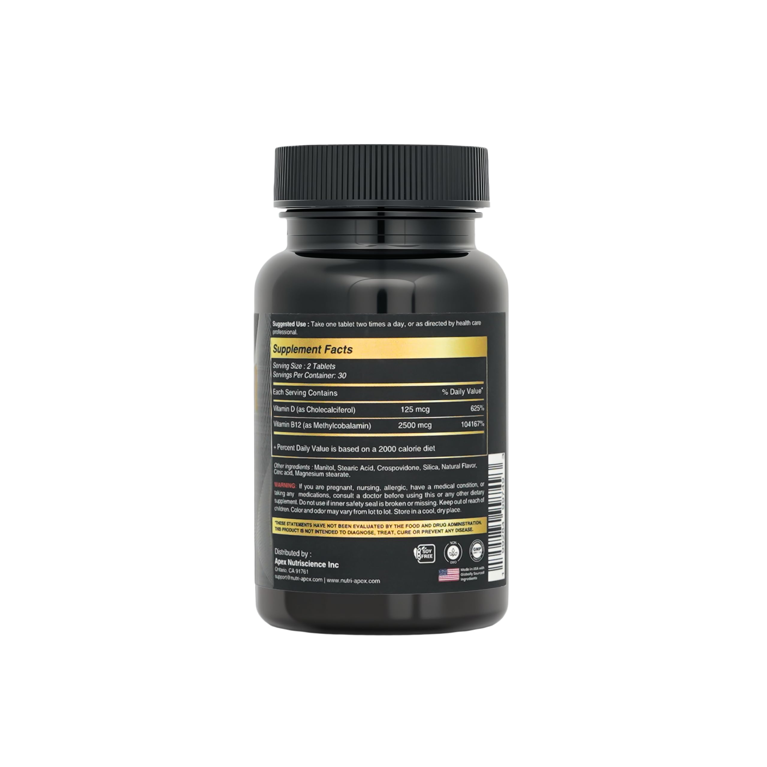 Nutri Apex tableta en primer plano con textura para fácil disolución