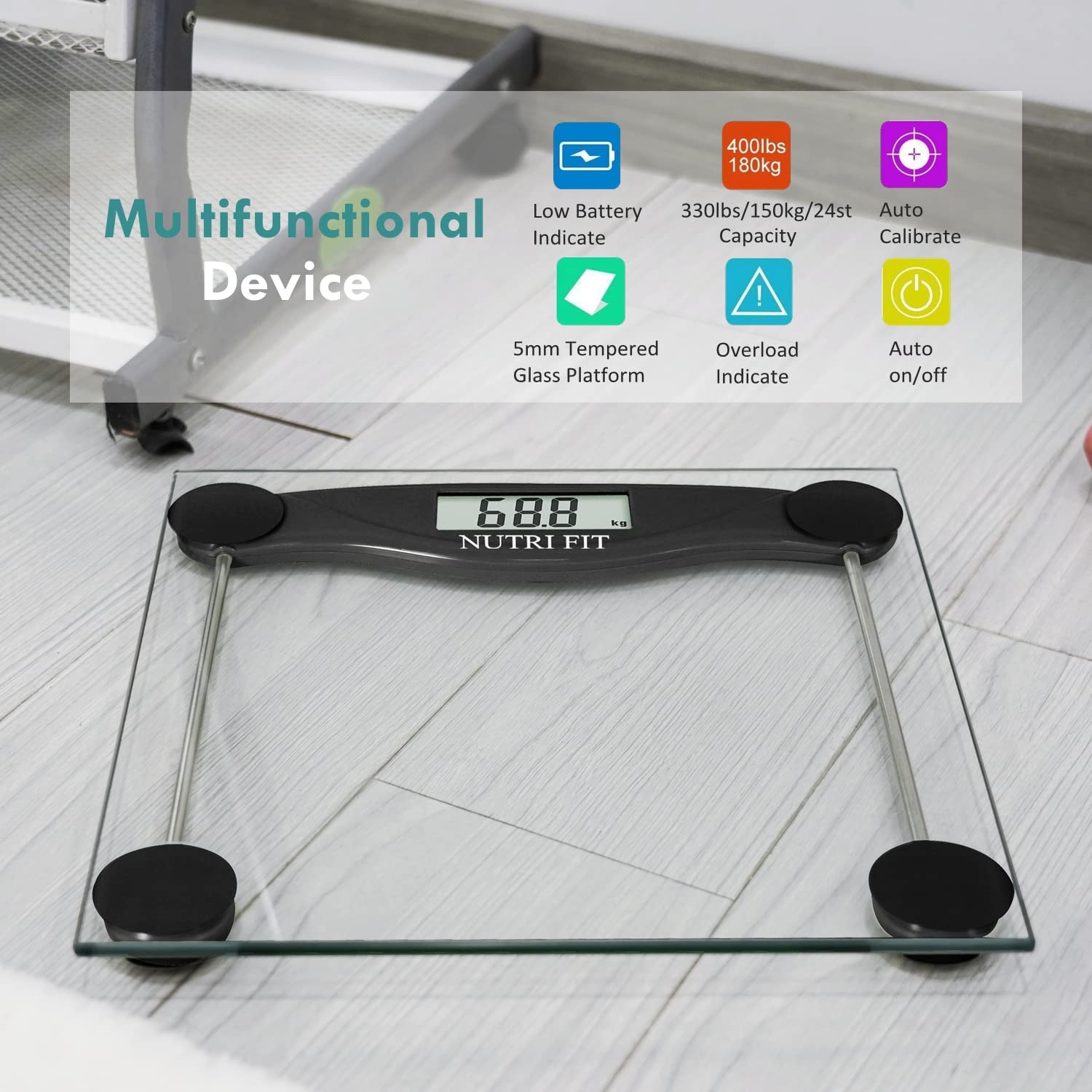 NUTRI FIT paquete con pila CR2032 y manual listo para usar