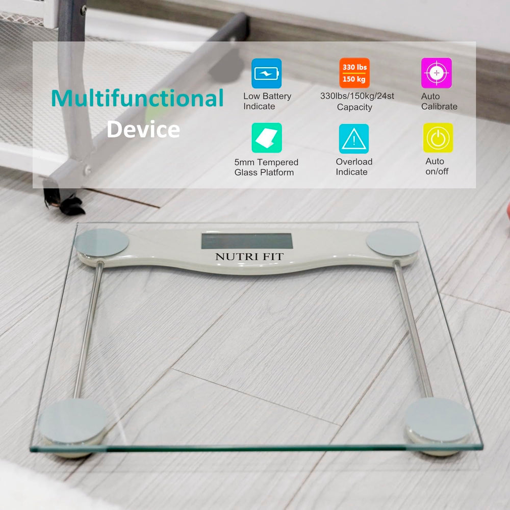 NUTRI FIT plataforma de vidrio templado 5mm con superficie estable