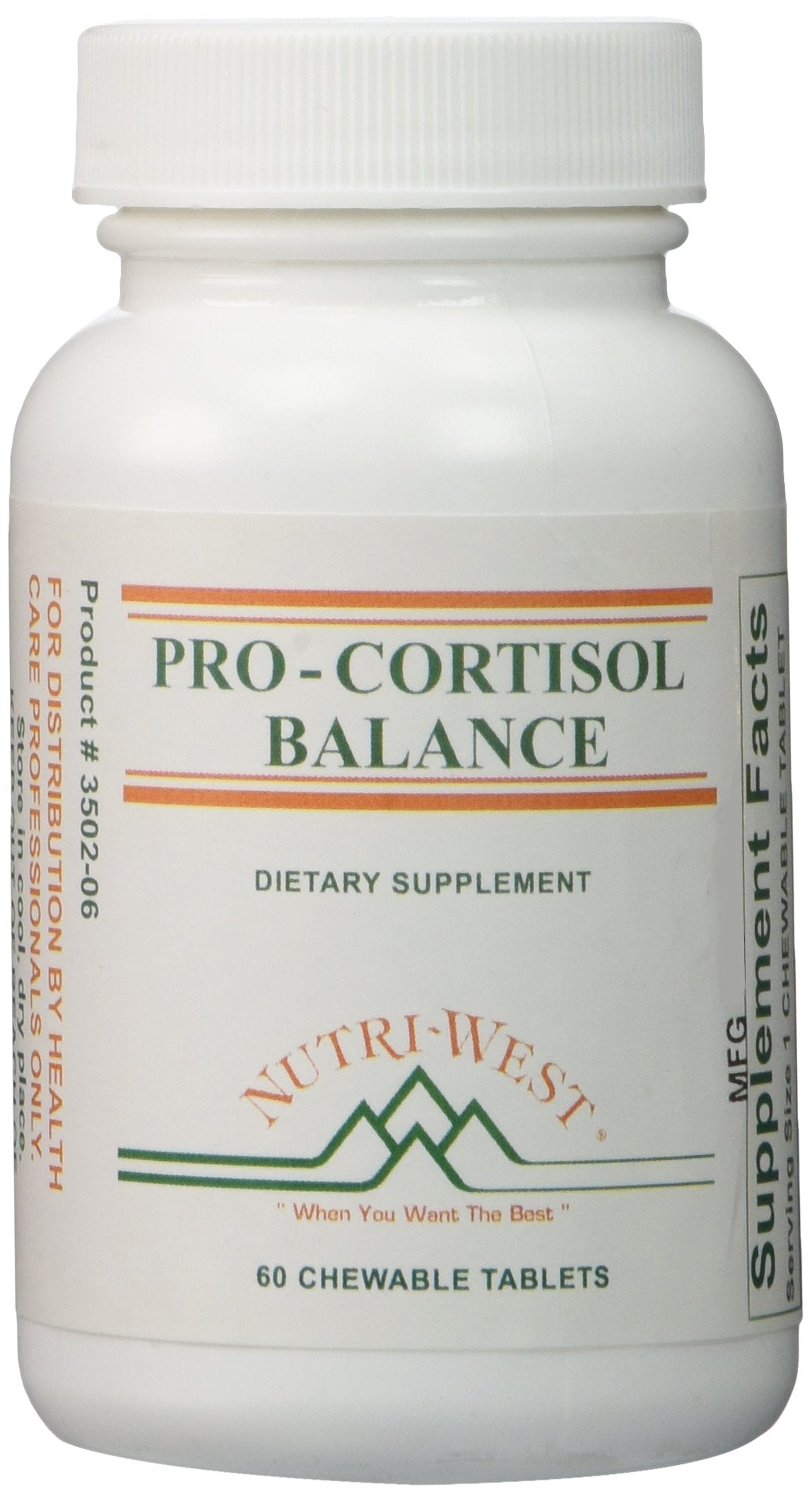 Nutri-West frasco frente mostrando tabletas masticables y beneficio de uso práctico