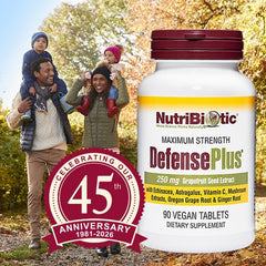 NutriBiotic DefensePlus etiqueta nutricional mostrando ingredientes y transparencia
