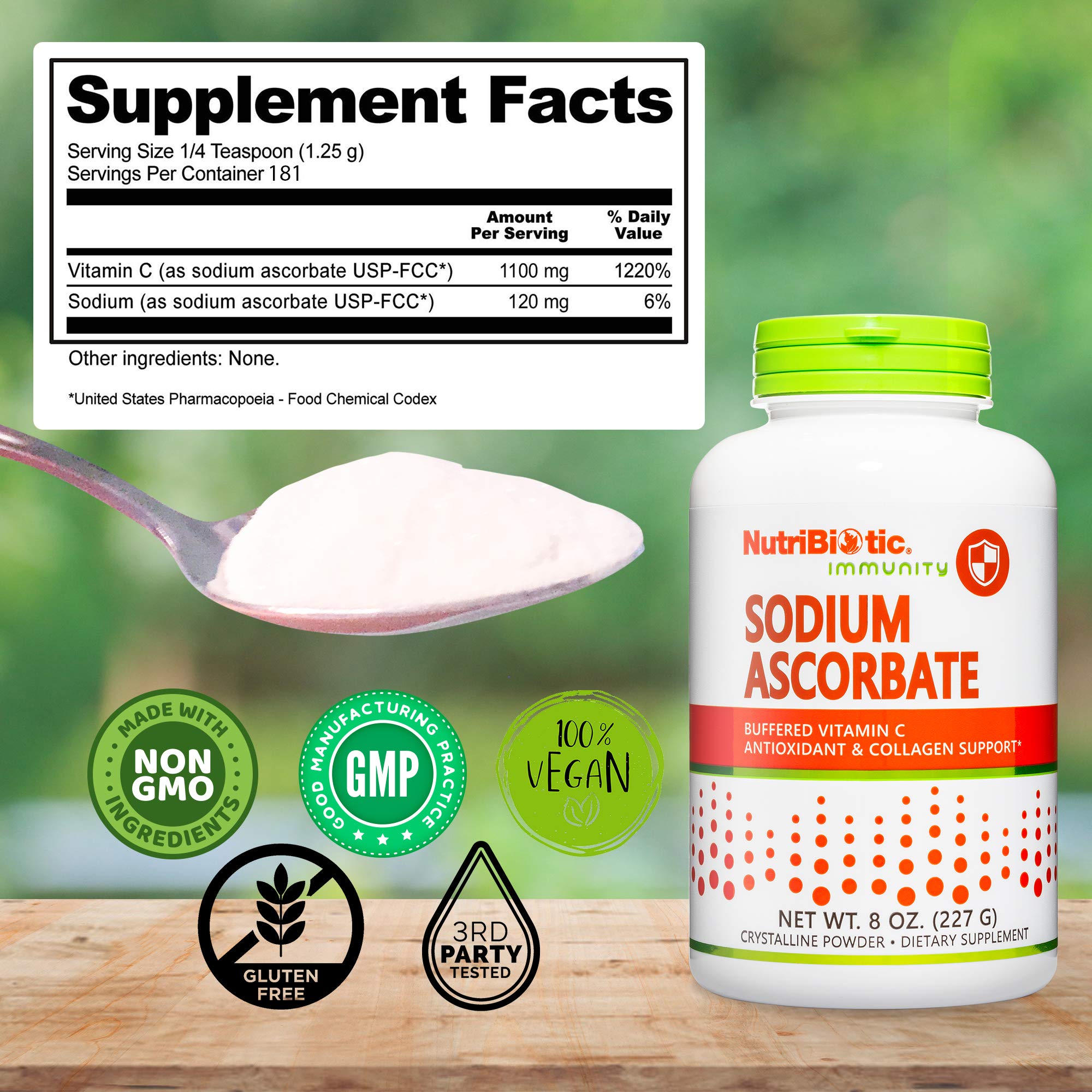 NutriBiotic etiqueta información nutricional ingredientes visibles