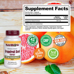 NutriBiotic etiqueta con información clara y estándares cGMP