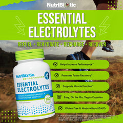 Etiqueta NutriBiotic con lista de electrolitos y vitamina C visible