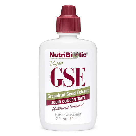 NutriBiotic frasco frente mostrando etiqueta y beneficios visibles