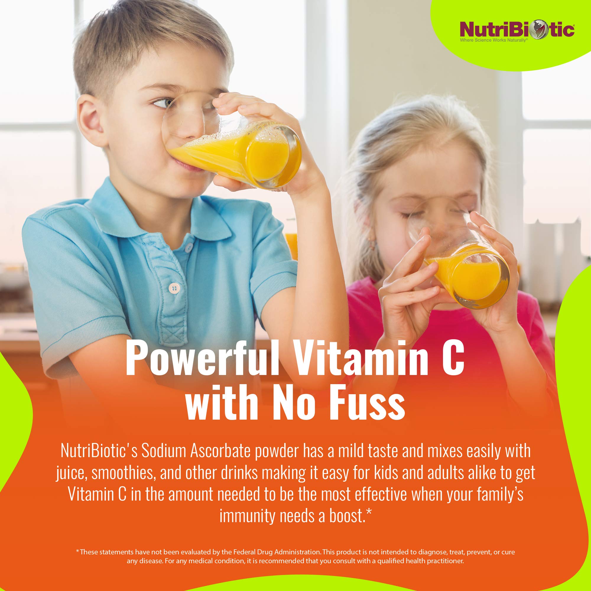 NutriBiotic cucharita medidora junto al envase para dosificación práctica