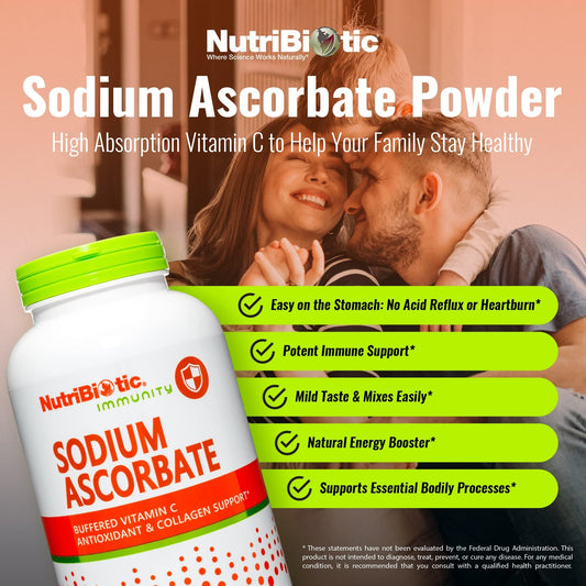 NutriBiotic primer plano del polvo mostrando textura fina y solubilidad