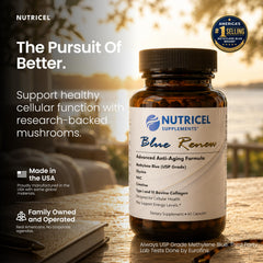 Nutricel cápsulas en primer plano, textura limpia y fácil de ingerir