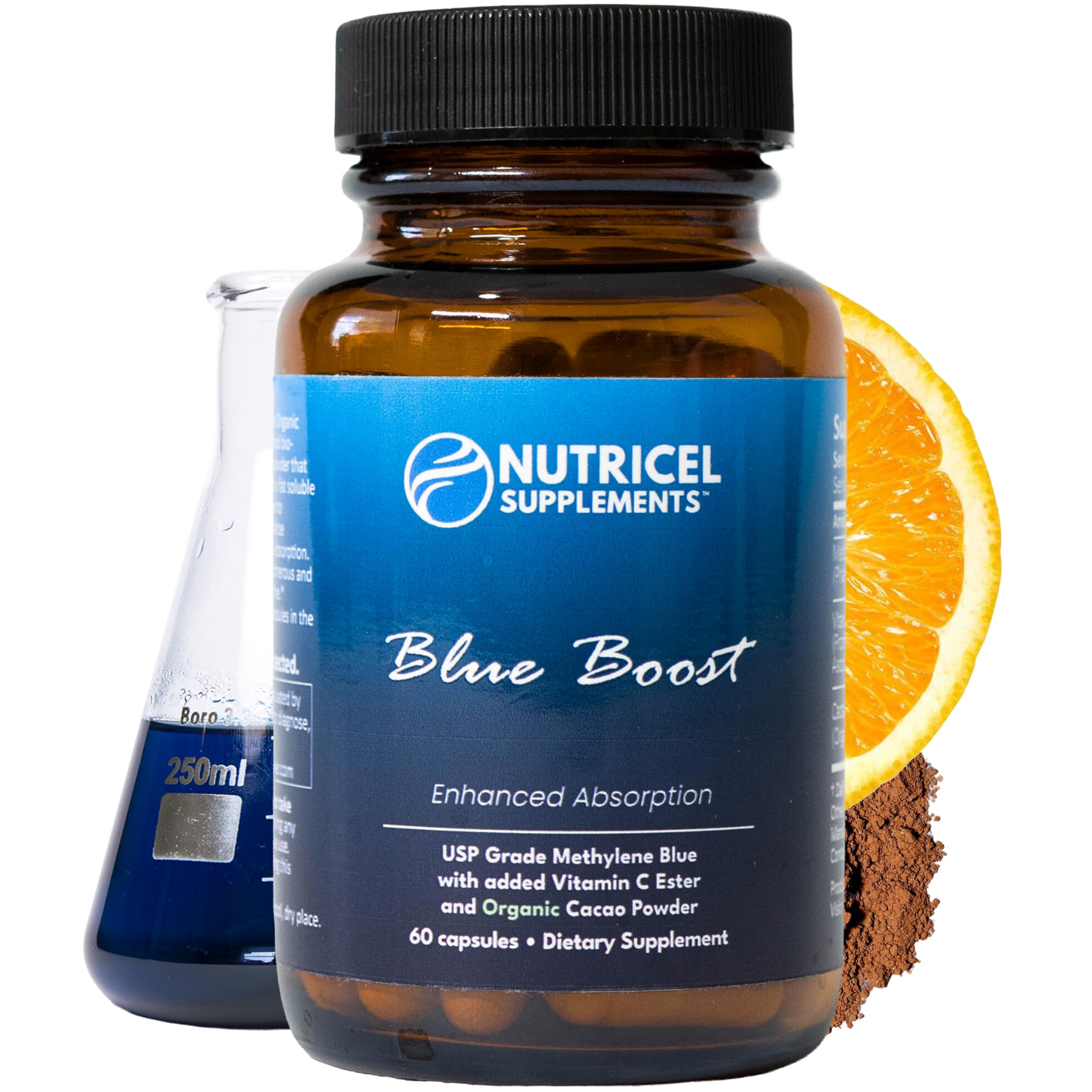 Nutricel frasco frontal de cápsulas 60 ct mostrando diseño y sello NSF