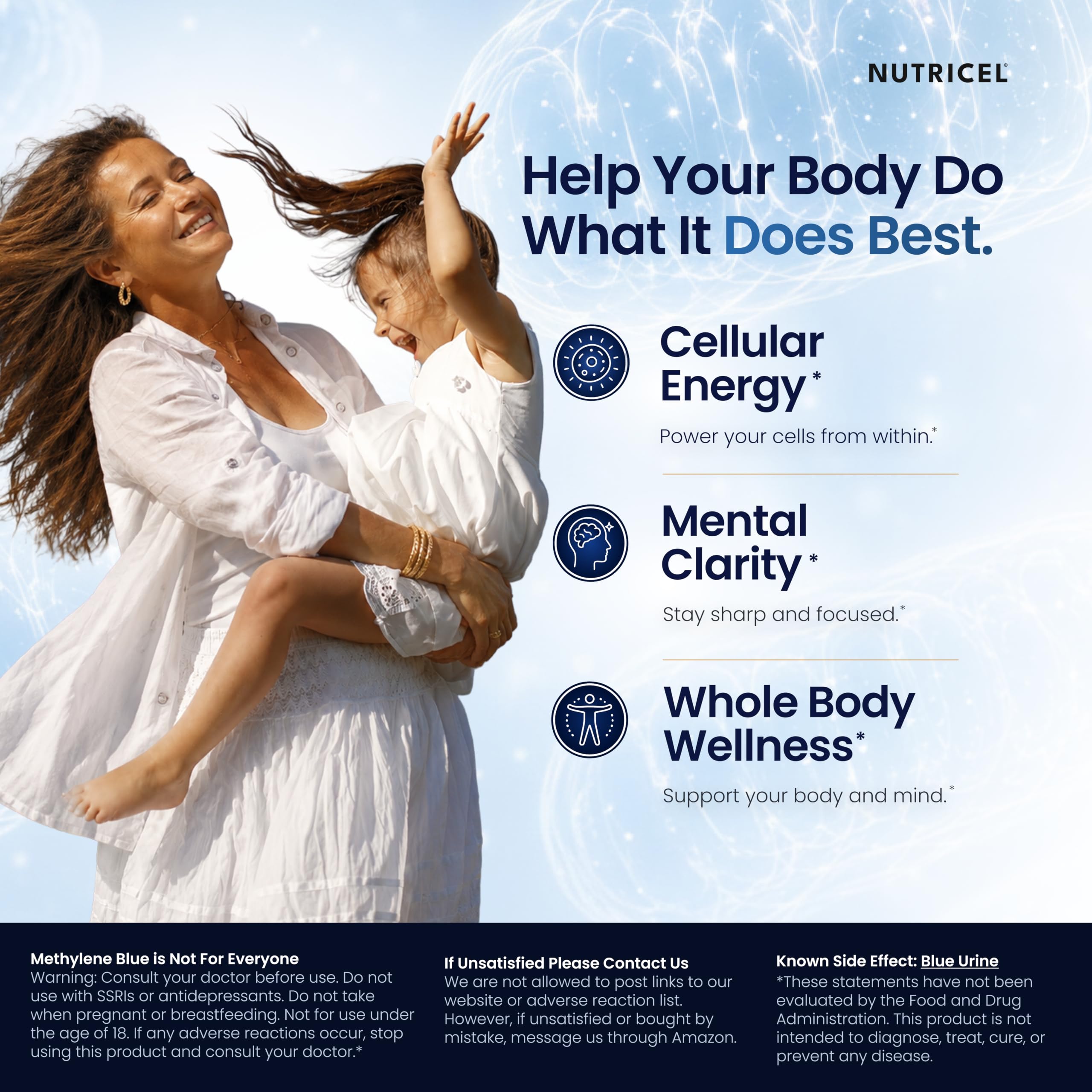 Nutricel etiqueta con dosis clara de 7 mg y lista de ingredientes