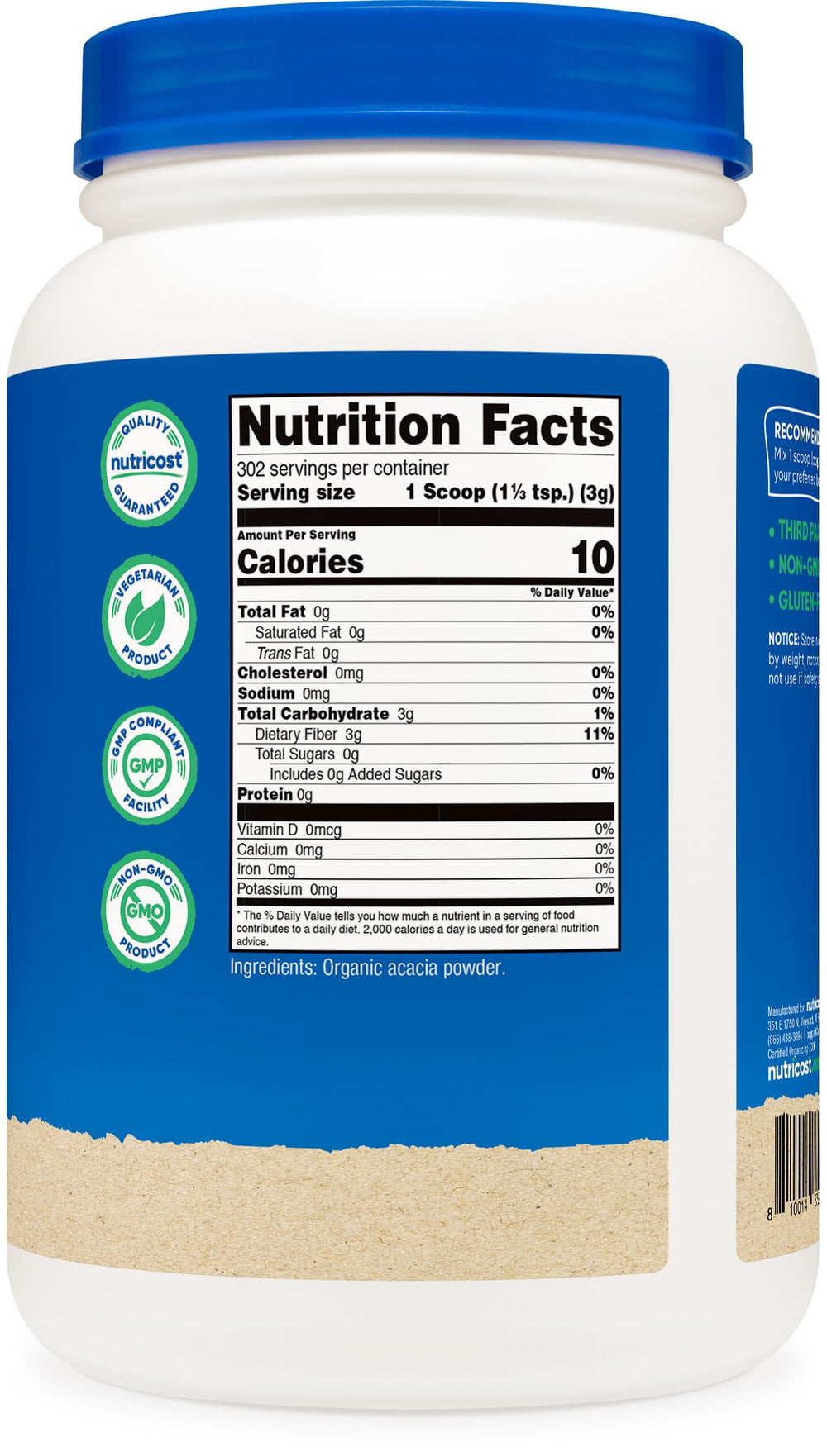 Nutricost cuchara medidora con polvo, dosificación precisa por porción