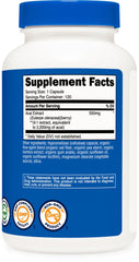 Nutricost etiqueta con información de 550 mg y certificaciones visibles