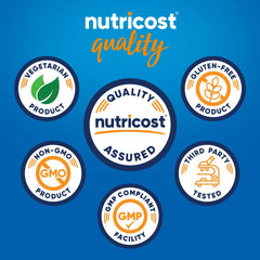 Nutricost AKG, etiqueta envuelta, muestra transparencia y dosis por porción.
