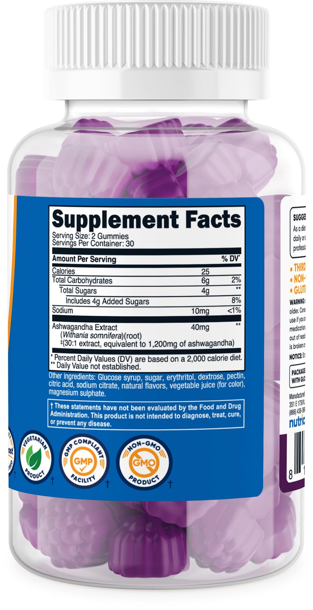 Nutricost Ashwagandha Gummies, uso diario, estilo de vida saludable.