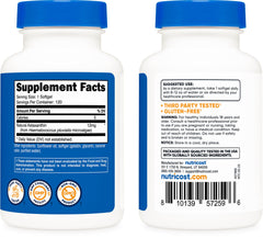 Nutricost Astaxanthin frasco abierto con softgels visibles para fácil identificación