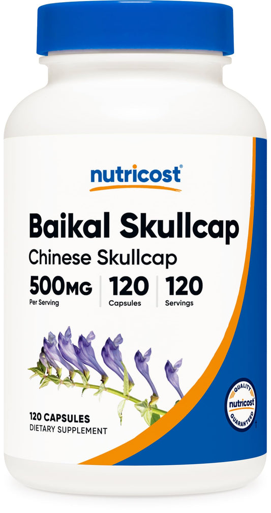 Nutricost Baikal Skullcap frasco frontal, alta concentración para uso diario