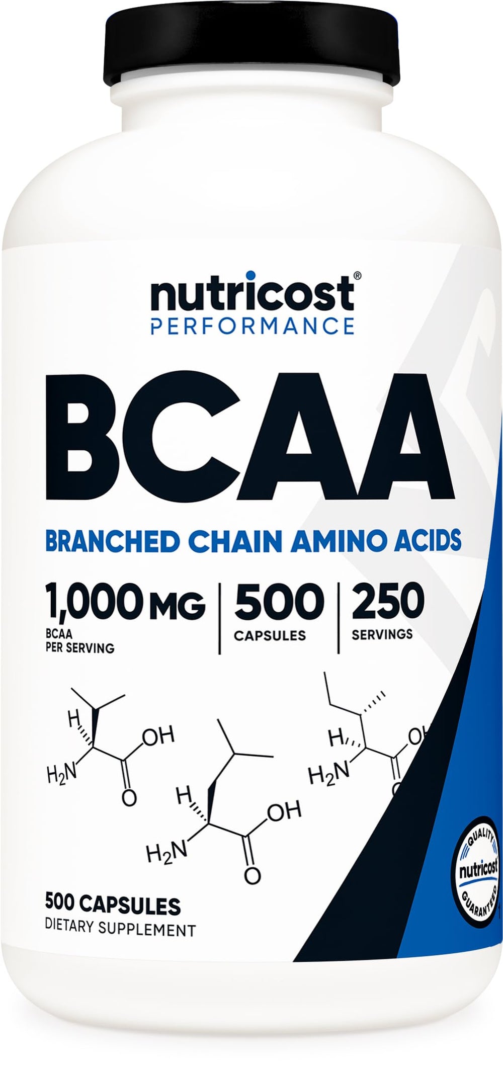 Nutricost BCAA 1000mg cápsulas: botella fácil de ingerir para entrenamiento diario