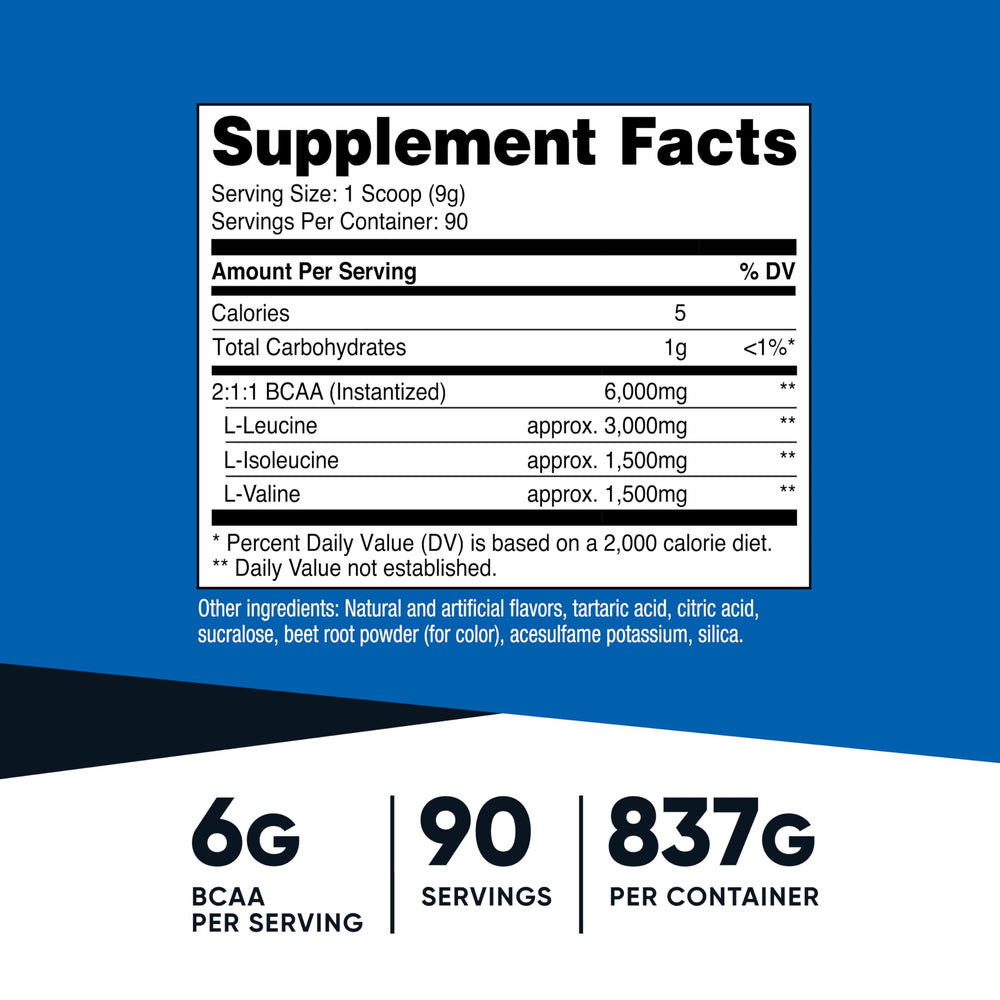 Nutricost BCAA Polvo Sandía en vaso mezclador preparado para consumo.