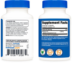 Nutricost etiqueta con ingredientes y certificaciones, transparencia de producto