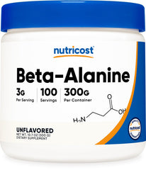 Nutricost bote frontal mostrando etiqueta y tamaño, claridad y confianza