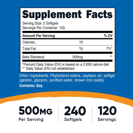 Nutricost Beta Sitosterol, cápsulas en primer plano, opción conveniente para suplementación diaria.