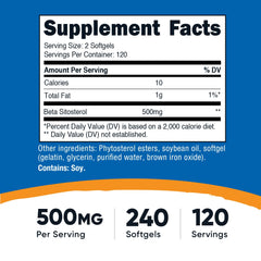Nutricost Beta Sitosterol, cápsulas en primer plano, opción conveniente para suplementación diaria.