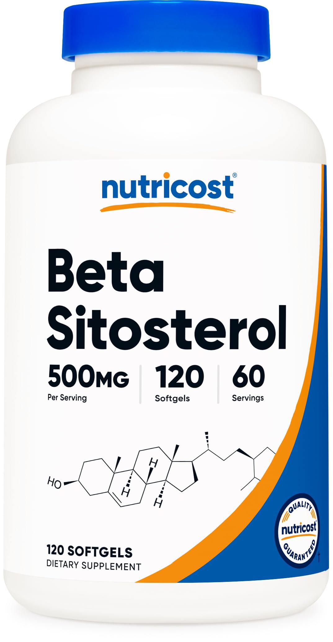 Nutricost frasco frontal con softgels, presentación clara y confianza