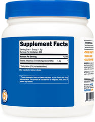 Nutricost Betaine Anhydrous TMG lab-certifications seal indicating quality assurance.