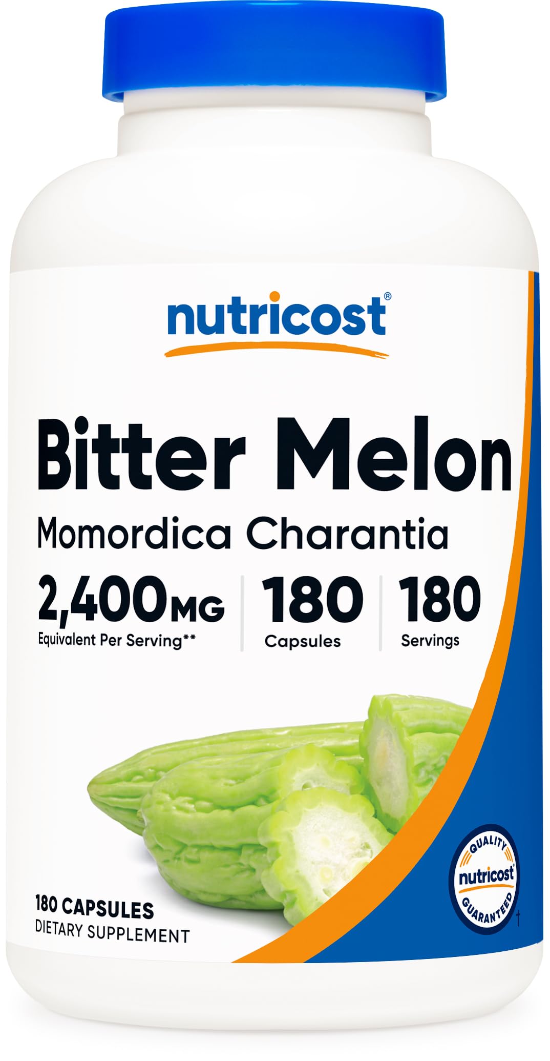 Nutricost frasco frontal mostrando 180 cápsulas y ventaja de duración