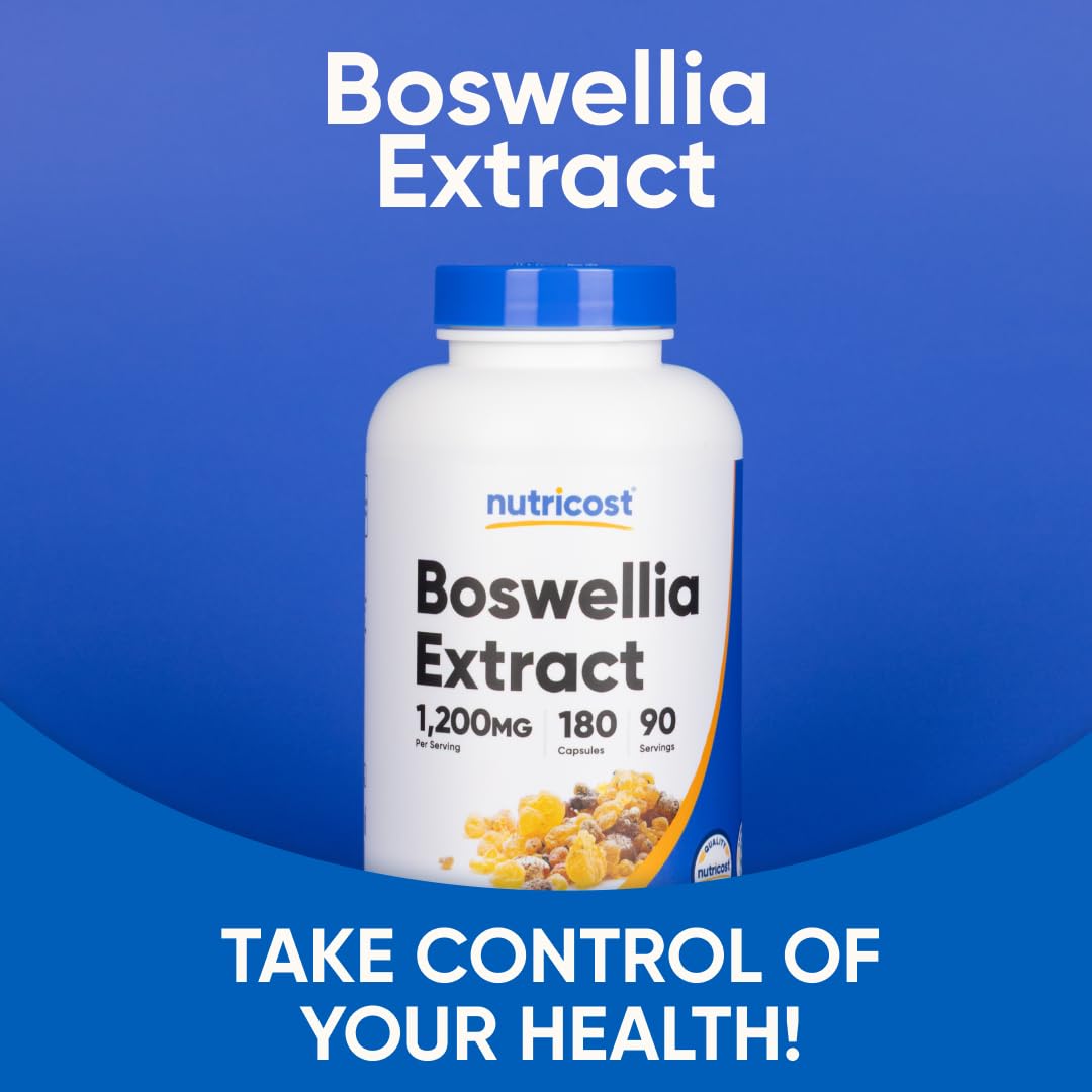 Nutricost etiqueta nutricional y estandarización al 65% de ácidos boswélicos