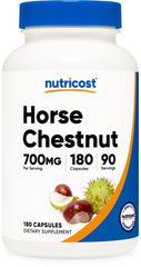 Nutricost bote frontal de Horse Chestnut con 180 cápsulas, confianza de marca