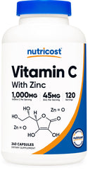 Nutricost botella frontal mostrando cápsulas y beneficio de dosis clara
