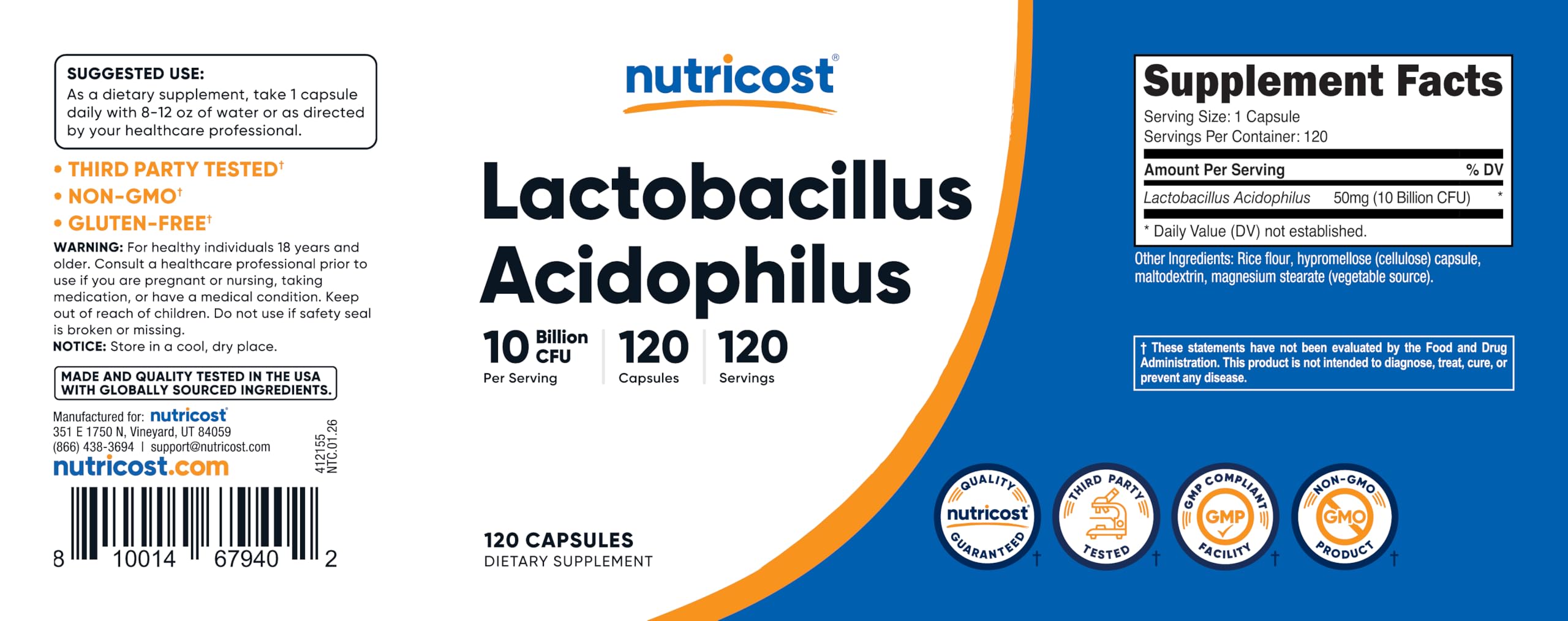 Nutricost botella junto a ingredientes naturales simbólicos