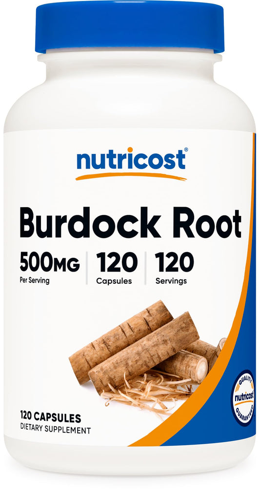 Nutricost frasco frontal mostrando 120 cápsulas vegetales, conveniencia diaria