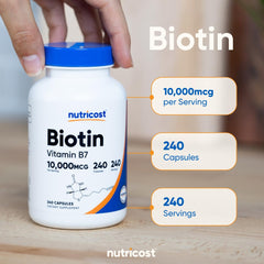 Nutricost caja abierta con frasco y cápsulas, presentación completa