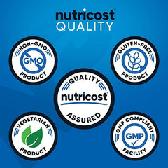 Nutricost cápsulas en la mano para comparar tamaño y facilitar dosis