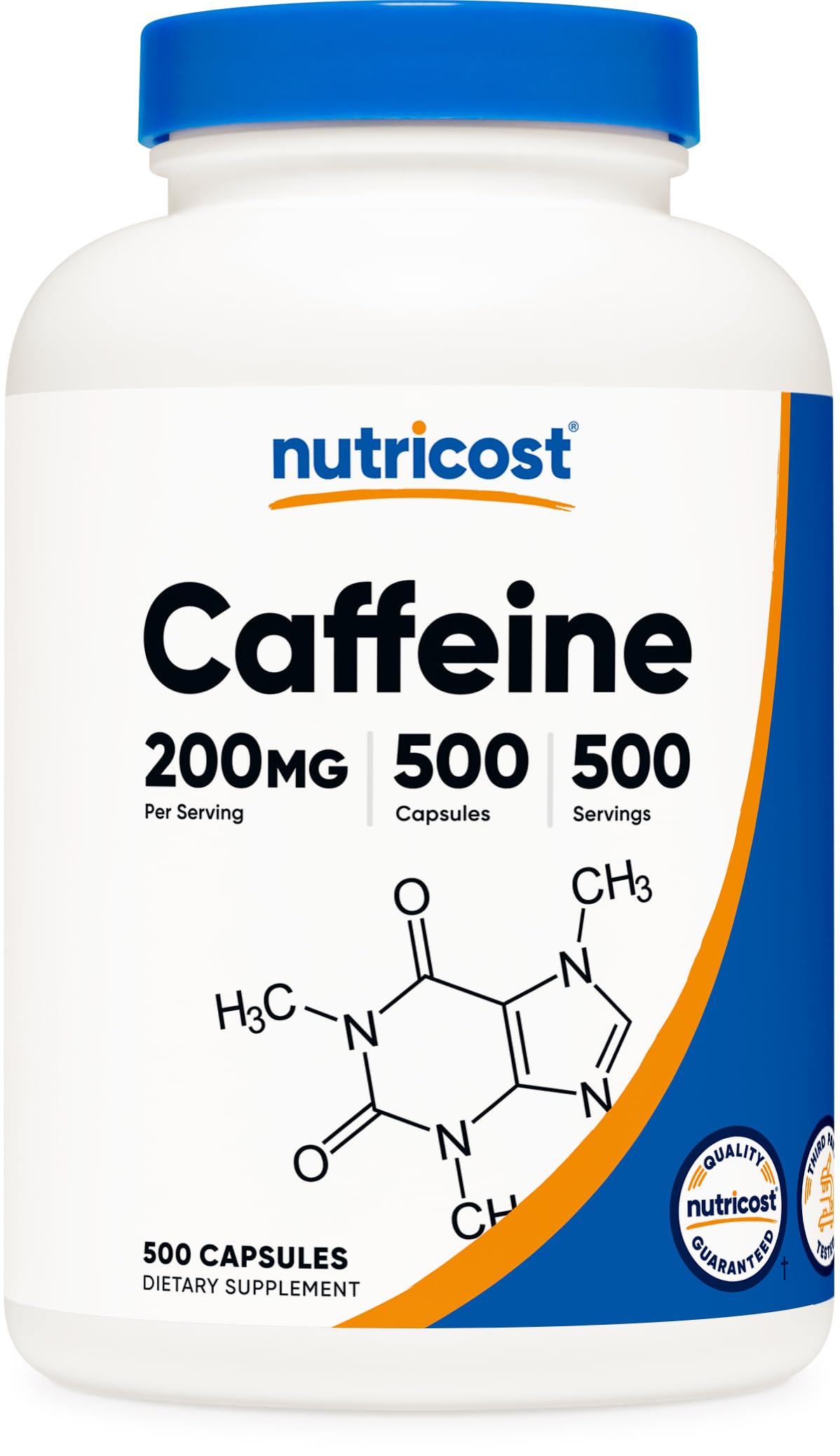 Nutricost frasco frontal mostrando etiqueta y 500 cápsulas, útil para decidir compra