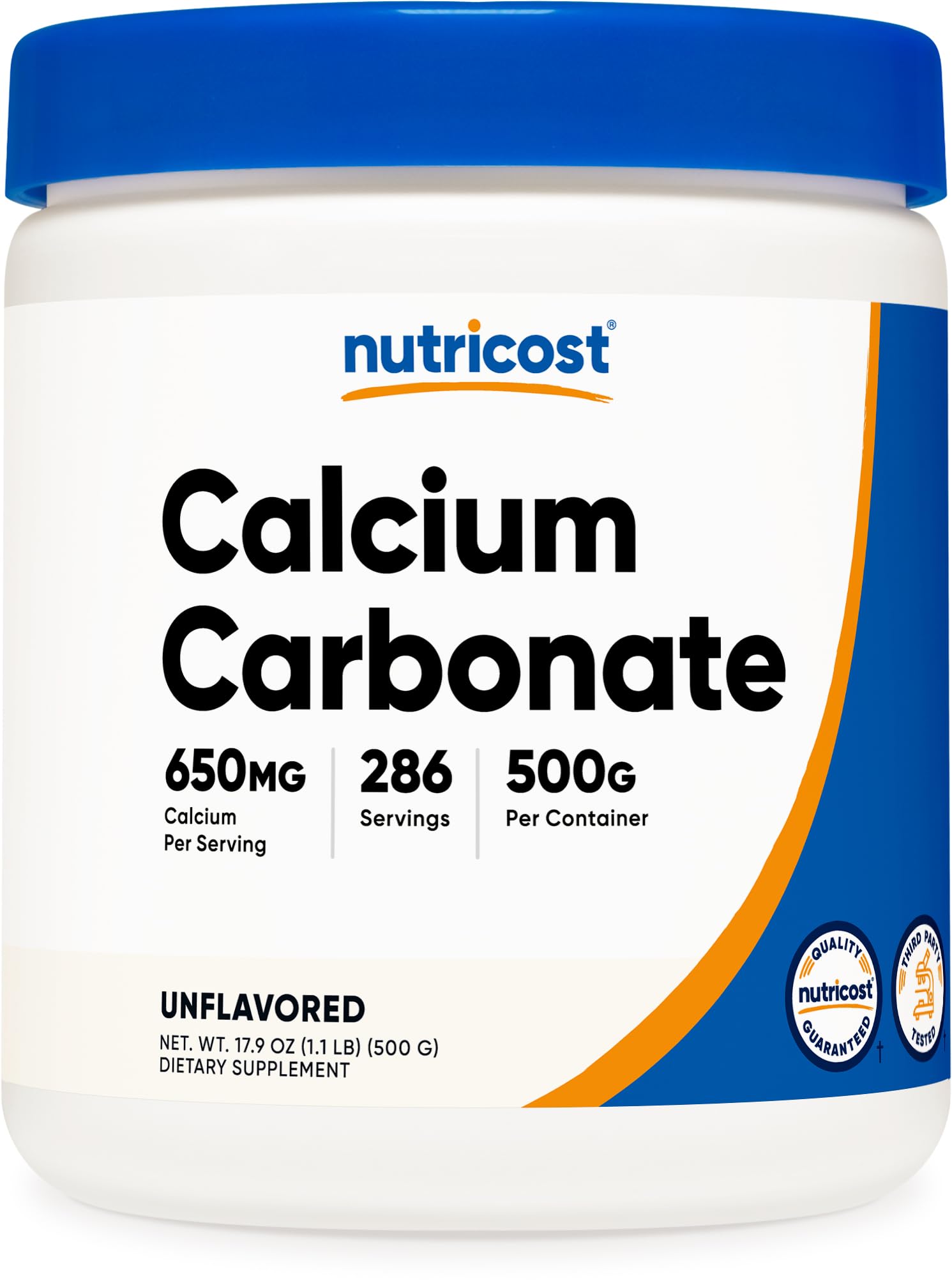 Nutricost envase frontal mostrando 500 g y características claras